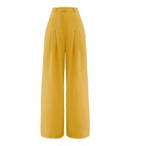 NWT XS Formal Wide Leg Palazzo Trousers Yellow Julia Allert